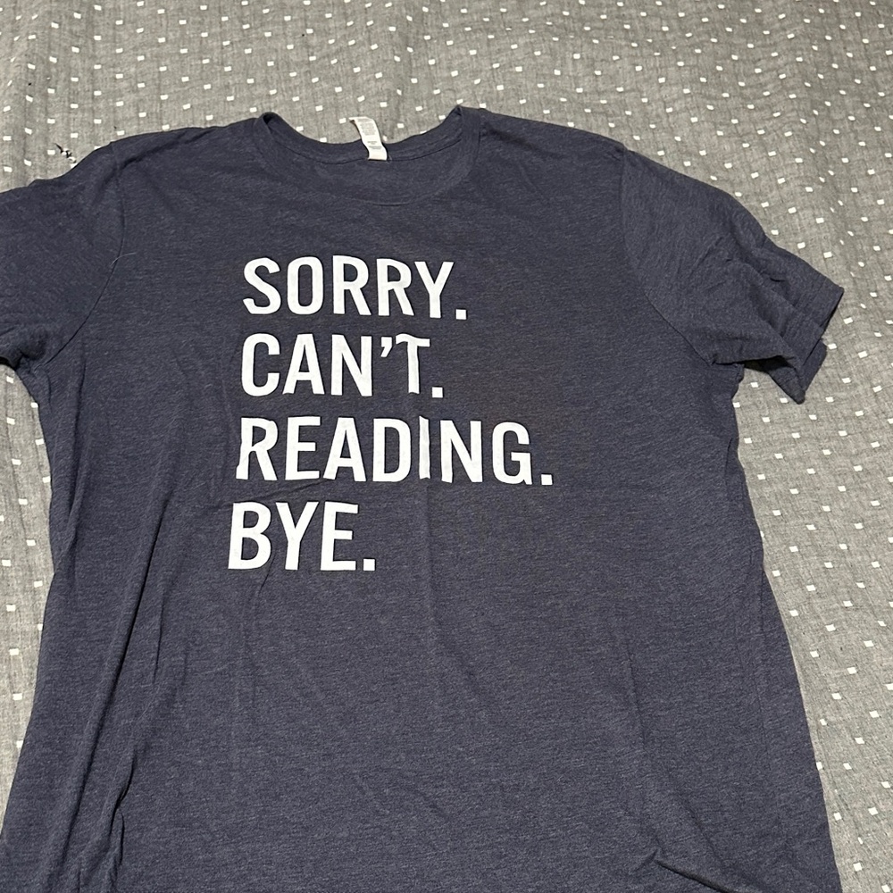 Bella Canvas Heather Blue Tee with White Text